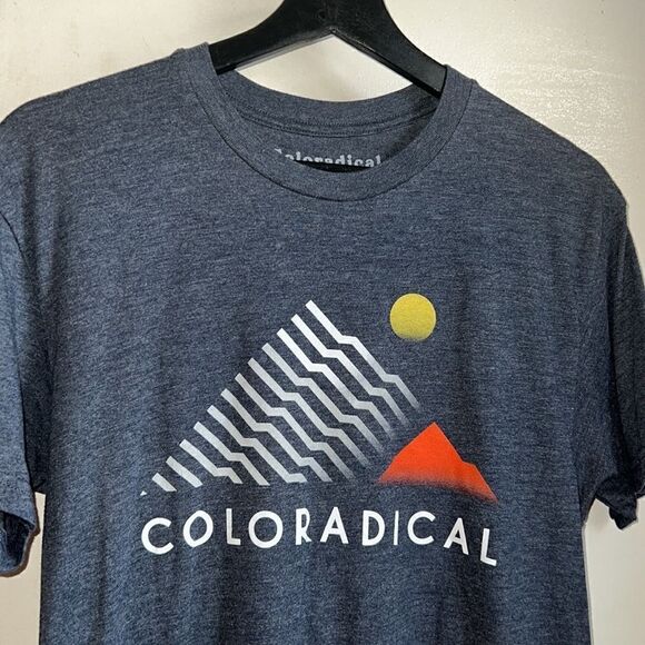 COLORADICAL Heathered Navy Sunshine Vibes Short Sleeve T-Shirt-M - Picture 3 of 8